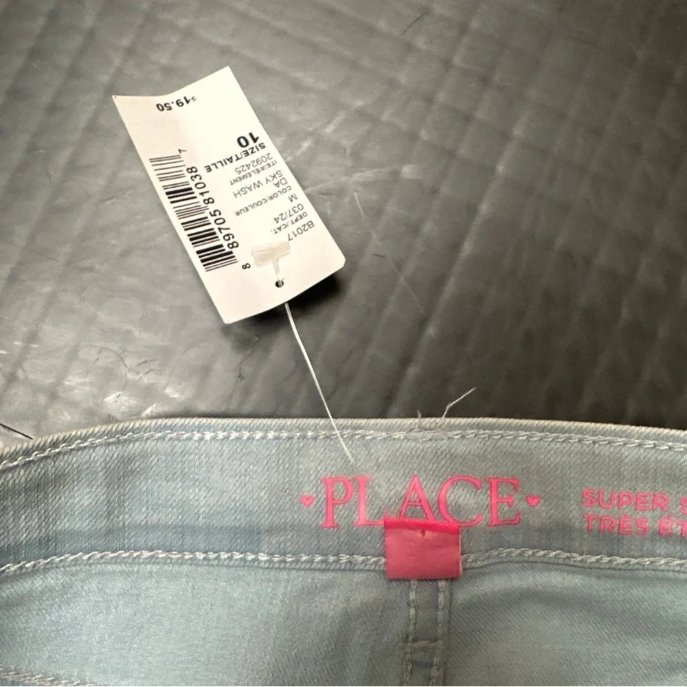 The Children's Place Girls Super Skinny Jeans Size 10 Sky Wash NEW